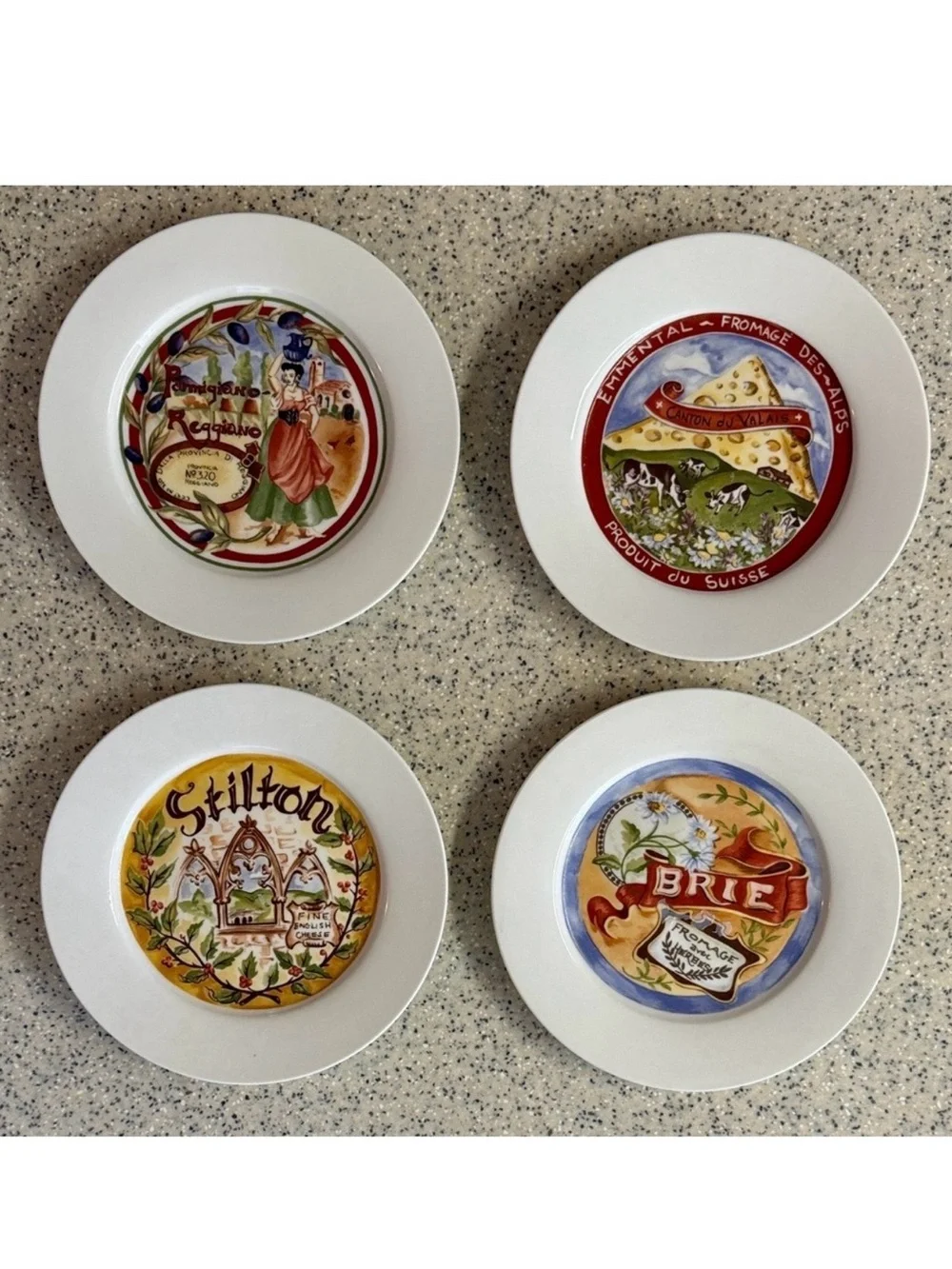 Vtg.Restoration Hardware set of 4 Like New appetizer cheese plates.